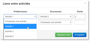 6.2.8 - Affichage - Comment modifier les liens entre activités ? 1 6.2.8 Affichage Comment modifier les liens entre activites